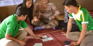 River Mapping workshop for students.  Photo by:  Thome, Oxfam in Laos