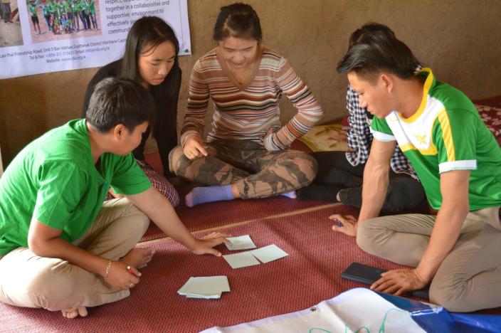 River Mapping workshop for students.  Photo by:  Thome, Oxfam in Laos