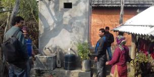 Santa Bahadur Ghimire (second from left), the proud pioneer of eco-san toilets - Credit: Sumeru Tripathee/Oxfam Santa Bahadur Ghimire (second from left), the proud pioneer of eco-san toilets - Credit: Sumeru Tripathee/Oxfam