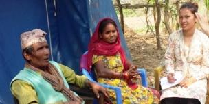 Uday and Maili while talking with Oxfam and Focus staff members
