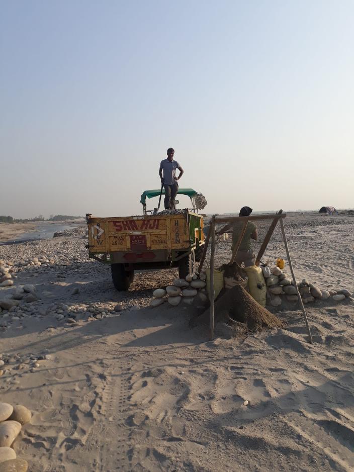 Sand mining on Mahakali River Sand mining on Mahakali River