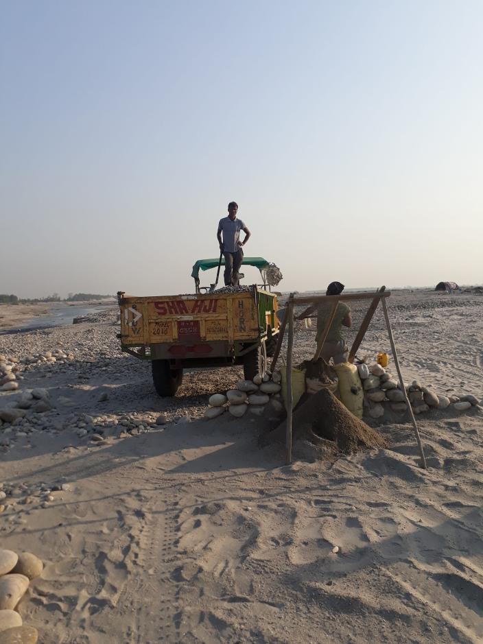 Sand mining on Mahakali River