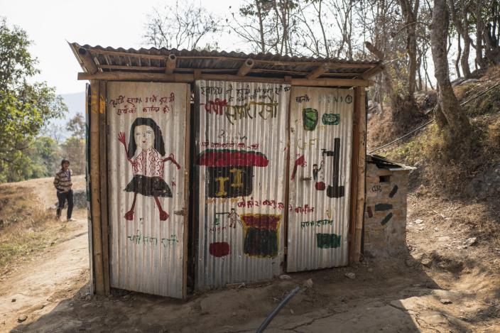 The female friendly toilets in Khoplang, Gorkha - Credit: Kieran Doherty/Oxfam