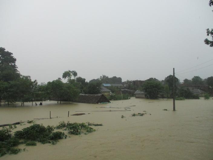 Khando River swollen by the monsoon rains of 2017