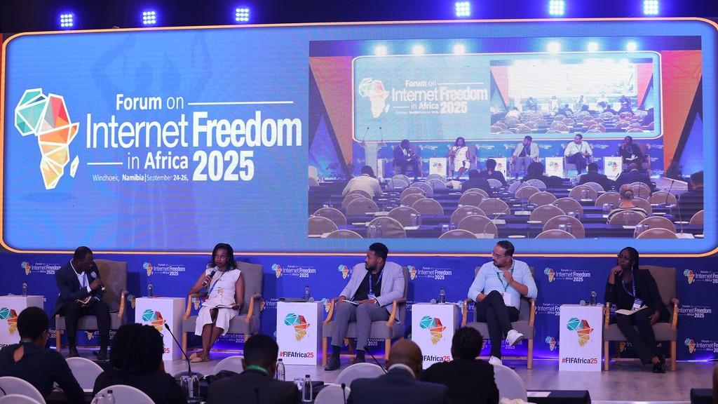Panellists on stage at the Forum on Internet Freedom in Africa 2025.