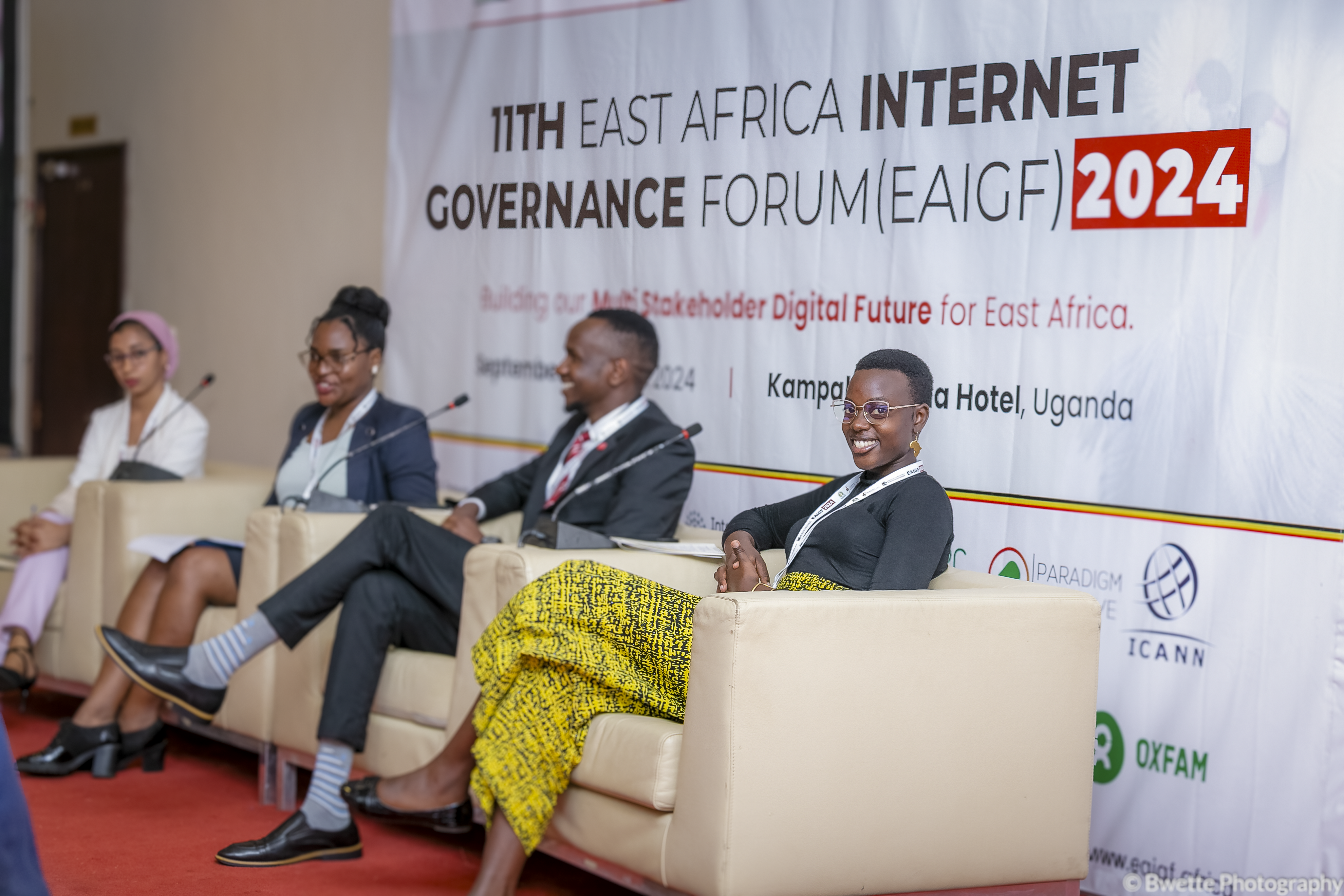 ReCIPE colleagues from Uganda hold a panel discussion at the East African Internet Governance Forum (IGF).