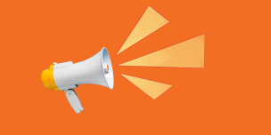 cover image of a megaphone on orange background