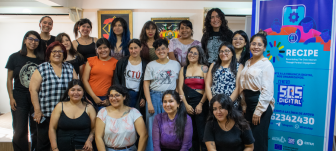 Attendees at the EnLazaRed gathering in Bolivia pose for a photo.