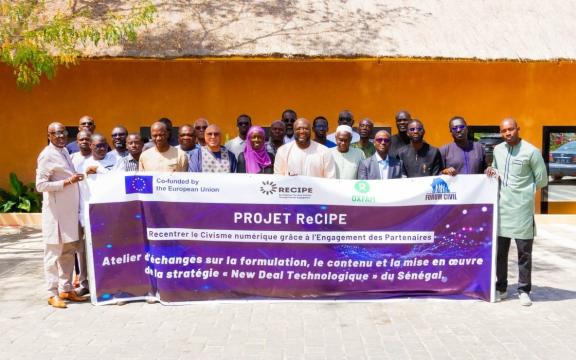 ReCIPE partner Forum Civil at a workshop they held regarding Senegal government's New Deal for Technology