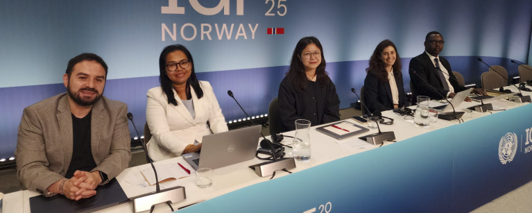 ReCIPE colleagues pose for a photo before their session at the Global IGF in Norway, 2025.
