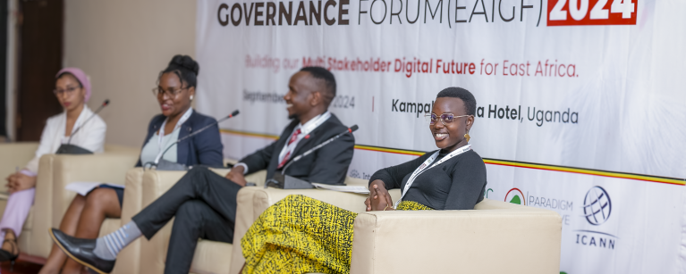 ReCIPE colleagues from Uganda hold a panel discussion at the East African Internet Governance Forum (IGF).