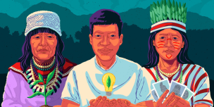 Ilustración de personas de la Amazonía peruana