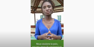 Marina Moulou-Gnatho, journaliste et point focal média de la plateforme I Londo Awè soutenue par Oxfam, appelle à un cessez-le-feu mondial.