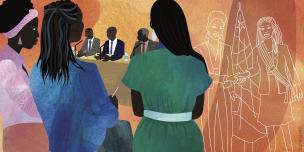 La série « Le jour où nous danserons » est illustrée par l'artiste Sophie Le Hire