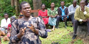 A section of members of Bulucheke Village Disaster Management Committee in Bududa District