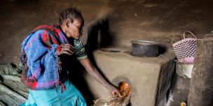 Angeyo Betty prepares meals despite being sick