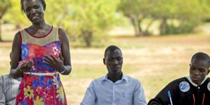 Frances Avakit Adong leading the Oseera Neighbourhod Assembly. Photo Credit Quim Vives