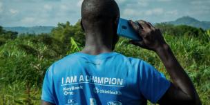 Ceaser Opar, a member of a youth group is one of the beneficiaries of the Cash-time app Ceaser Opar, a member of a youth group is one of the beneficiaries of the Cash-time app