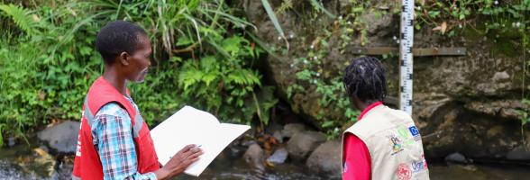 River gauge readers are part of early warning systems used under the project to measure water levels