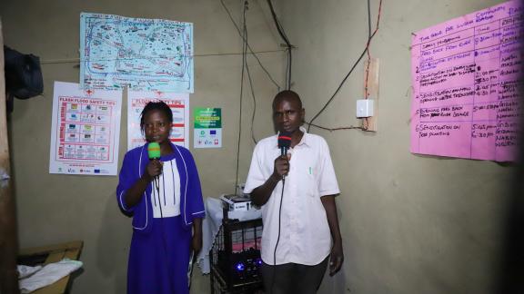 Community radio announcers sending out information in one of the radio stations established under the Strengthening Community-led and locally owned Disaster Preparedness Actions Community radio announcers sending out information in one of the radio stations established under the Strengthening Community-led and locally owned Disaster Preparedness Actions