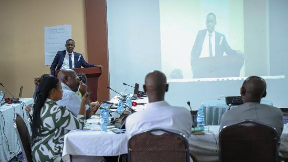 Engineer Herbert Abigaba speaking at the JET Workshop Engineer Herbert Abigaba speaking at the JET Workshop