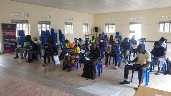 VHTs undertake a pre-test for the training on Mpox concepts