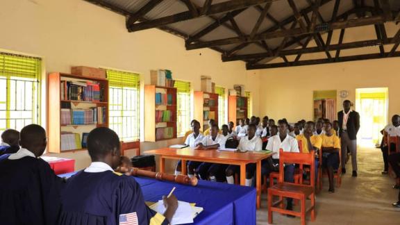 Students at Yoyo Secondary School Perform During a Mock Debate Students at Yoyo Secondary School Perform During a Mock Debate
