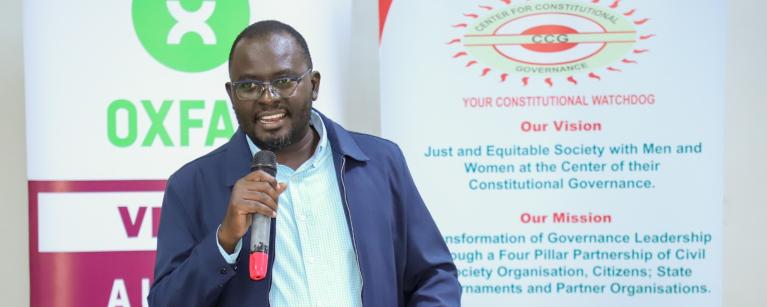 Oxfam in Uganda Country Director Francis Shanty Odokorach
