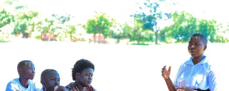 Joan Kisakye is a student at Rhino Camp High School