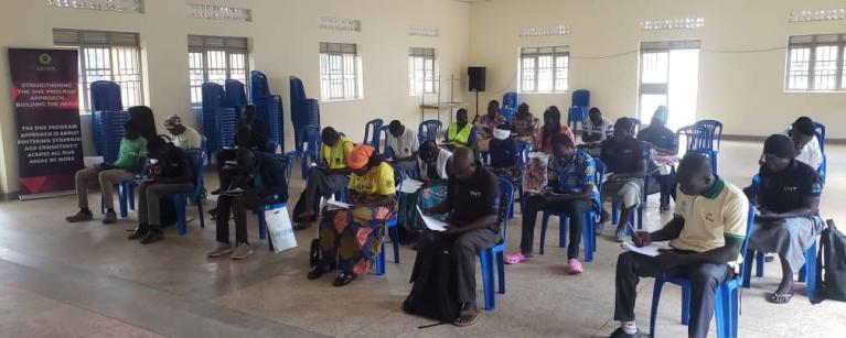 VHTs undertake a pre-test for the training on Mpox concepts