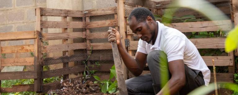Oxfam staff participate in garden day