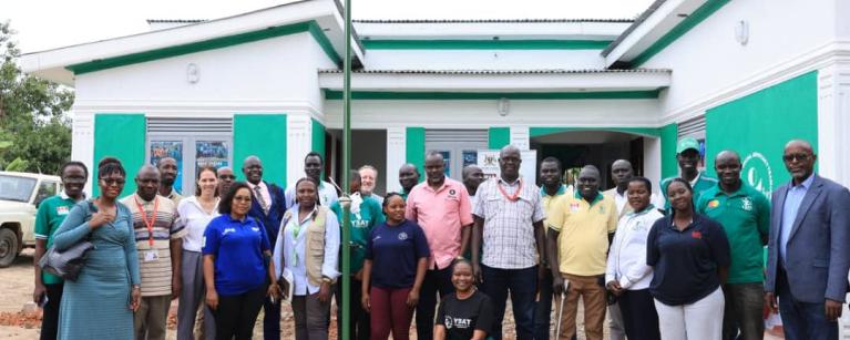 The visiting team poses for a group photo with YETA staff