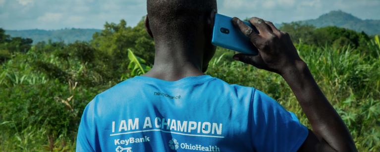 Ceaser Opar, a member of a youth group is one of the beneficiaries of the Cash-time app