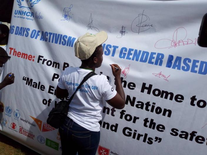 Peace endorses the 16 days of Activism call to end gender based violence in Rhinocamp Settlement