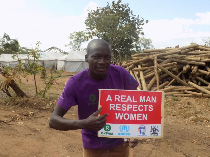 William Mazzu is a domestic violence survivor that now works to end it in Omugo settlement. Photo credit: Oxfam