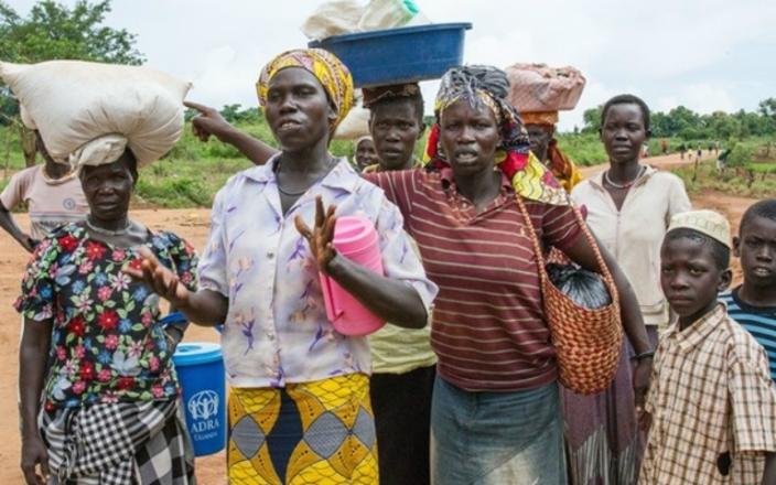 Women at the Bidi Bidi refugee settlement in Uganda in May 2017 voice their concern at the 50 percent cut in cereal rations each person was receiving. The cut was due to a $60 million funding shortfall at the World Food Programme. We cannot do anything mo