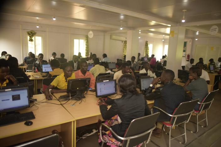 One of the Oxfam-SINFA internet Now centres for youth employment  in Gulu. Photo credit: Oxfam