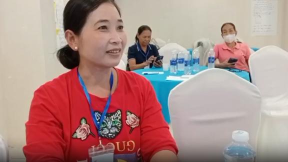 Chị Tăng Thị Sô Banh phát biểu