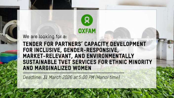Invitation to Tender: Partners’ Capacity Development for Inclusive, Gender‑responsive, Market‑relevant, and Environmentally Sustainable TVET Services for Ethnic Minority and Marginalized Women