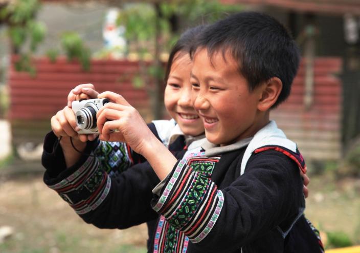 Ethnic children take part in a photovoice project. Credit: Oxfam Vietnam