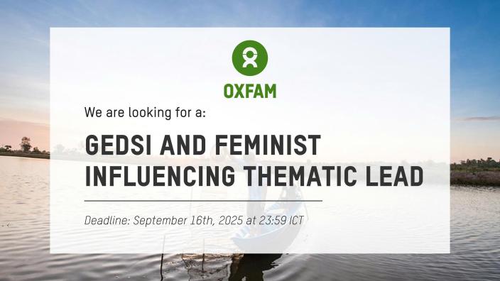 GEDSI and Feminist Influencing Thematic Lead Oxfam