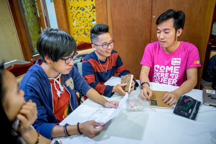 Vietnamese youth at an LGBTI workshop in Hanoi. Credit: Oxfam Vietnam 