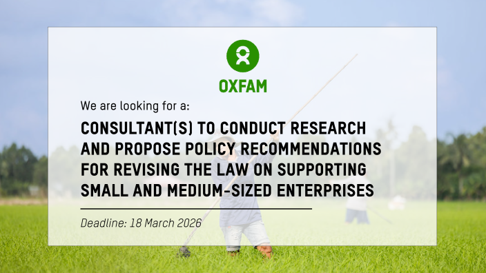 CONSULTANT(S) TO CONDUCT RESEARCH AND PROPOSE POLICY RECOMMENDATIONS FOR REVISING THE LAW ON SUPPORTING SMALL AND MEDIUM-SIZED ENTERPRISES.   