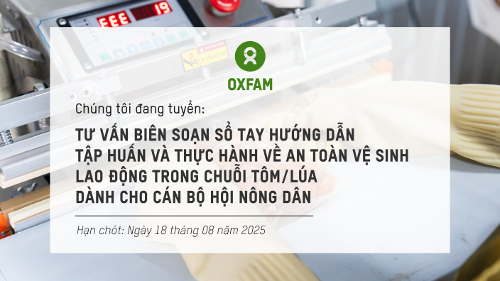 Tư vấn biên soạn sổ tay hướng dẫn tập huấn và thực hành về an toàn vệ sinh lao động trong chuỗi tôm/ lúa dành cho cán bộ hội nông dân 