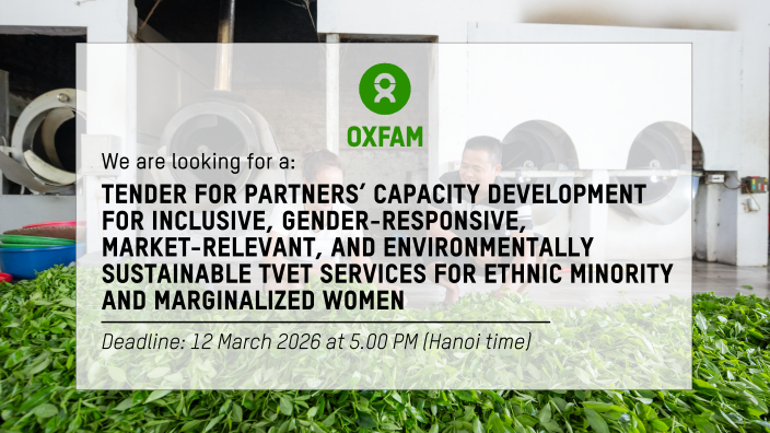Invitation to Tender: Partners’ Capacity Development for Inclusive, Gender‑responsive, Market‑relevant, and Environmentally Sustainable TVET Services for Ethnic Minority and Marginalized Women