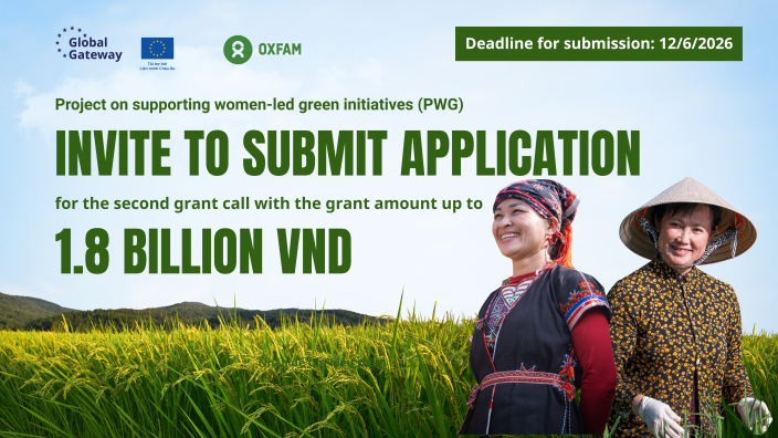 Invitation to submit the second grant applications “Project On Supporting Women-Led Green Initiatives - PWG”