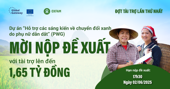 Thông tin đợt tài trợ lần thứ nhất cho các sáng kiến về chuyển đổi xanh do phụ nữ dẫn dắt